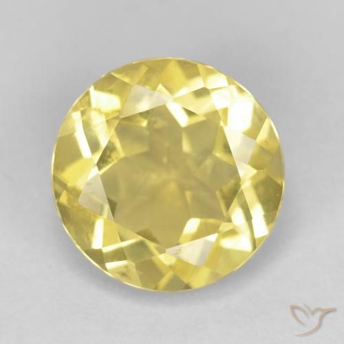 1.69ct Natural amarelo médio Berilo, Redondo, VVS