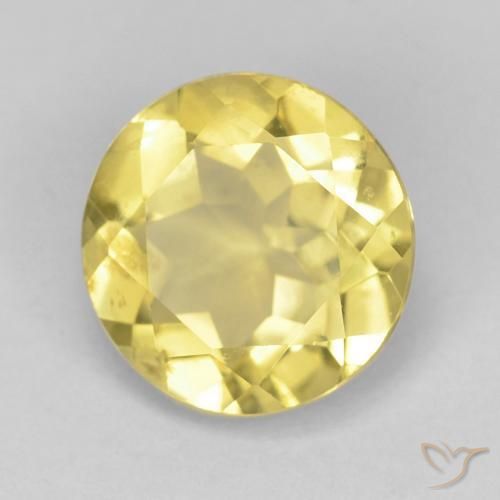 Berilo amarelo médio Natural 1.69ct, Redondo, VVS