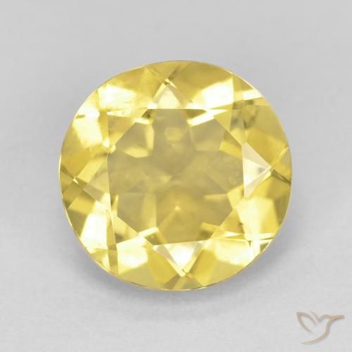 1.58ct Natural Amarelo claro mel Berilo, Redondo, VVS