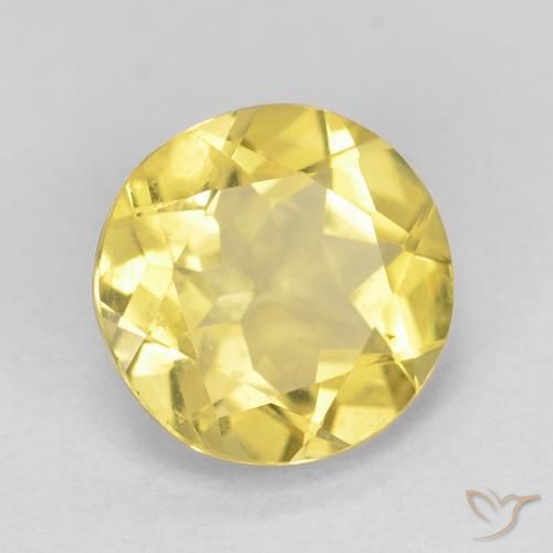 Berilo Amarelo claro mel Natural 1.58ct, Redondo, VVS
