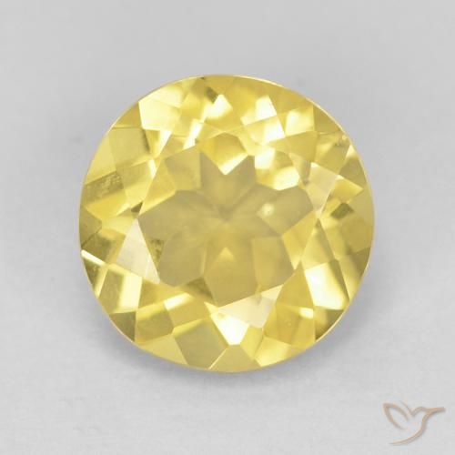 1.65ct Natural amarelo médio Berilo, Redondo, VVS