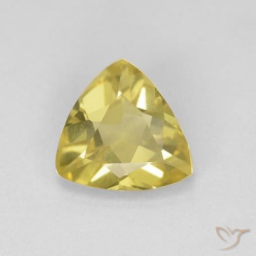 0.91ct Natural amarelo médio Berilo, Trilhão, VVS