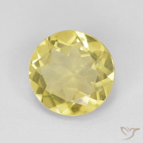 Berilo amarelo médio Natural 1.65ct, Redondo, VVS
