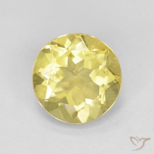1.64ct Natural Luz amarela Berilo, Redondo, VVS