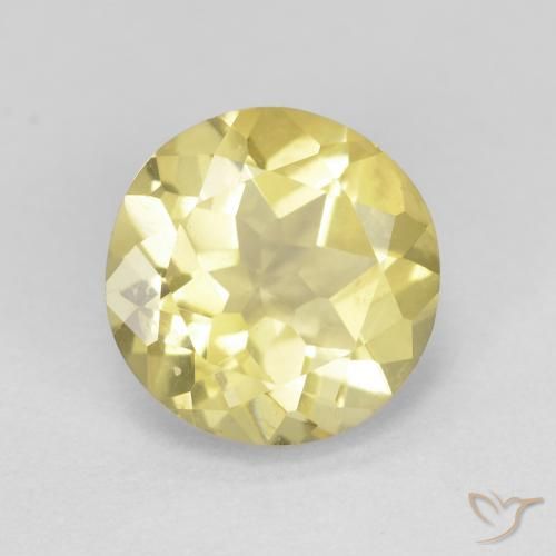 Berilo Amarelo Dijon muito claro Natural 1.72ct, Redondo, VVS
