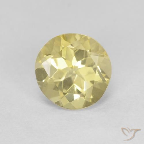 1.35ct Natural Luz amarela Berilo, Redondo, VVS