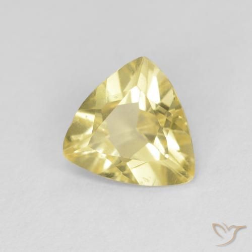 Berilo Medium Light-Yellow Natural 0.88ct, Trilhão, VVS