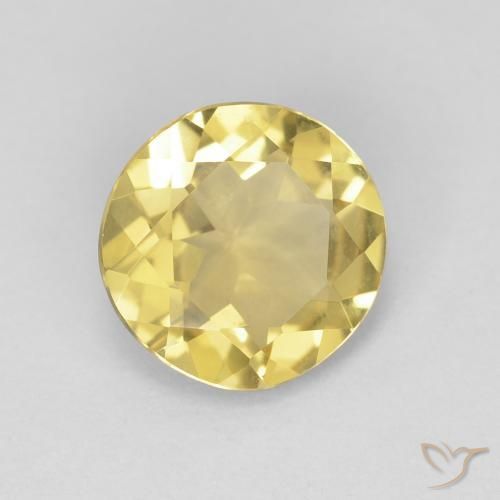 Berilo amarelo suave Natural 1.43ct, Redondo, VVS