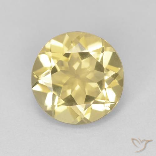 1.72ct Natural Luz amarela Berilo, Redondo, VVS