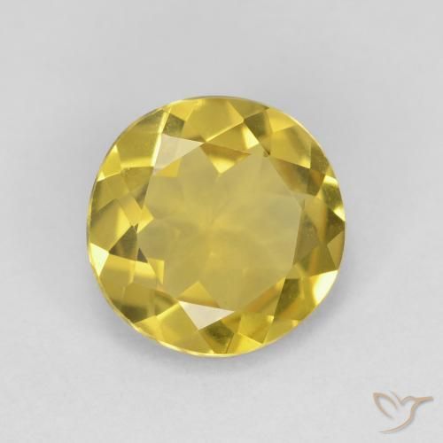 Berilo ouro amarelado Natural 1.65ct, Redondo, VVS