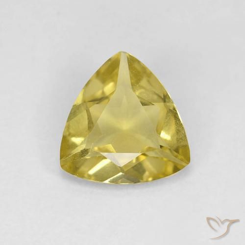 0.88ct Natural Medium Light-Yellow Berilo, Trilhão, VVS