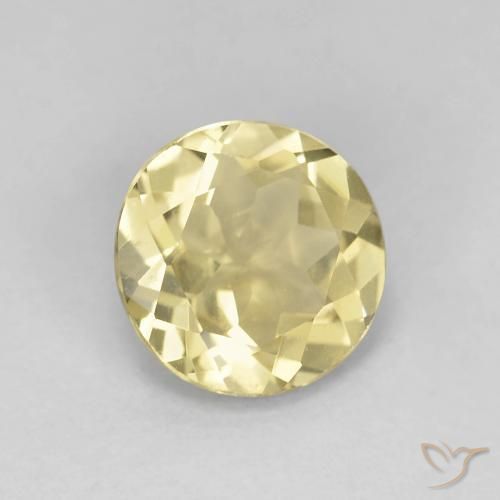 Berilo amarelo quente Natural 1.55ct, Redondo, VVS