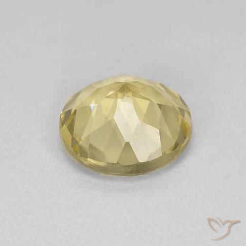 Berilo amarelo quente Natural 1.55ct, Redondo, VVS