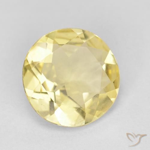 Berilo Amarelo Terroso Claro Natural 1.58ct, Redondo, VVS