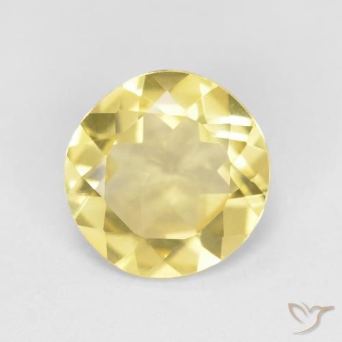1.50ct Natural Luz amarela Berilo, Redondo, VVS