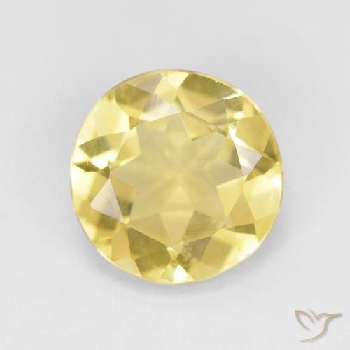1.55ct Natural Amarelo Terroso Claro Berilo, Redondo, VVS