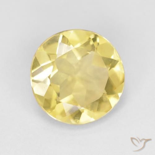 Berilo Amarelo Terroso Claro Natural 1.55ct, Redondo, VVS
