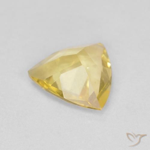 Berilo amarelo suave Natural 0.76ct, Trilhão, VVS-VS