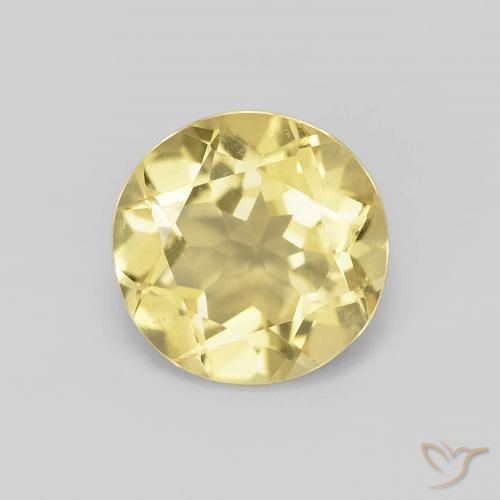 1.71ct Natural Amarelo Terroso Claro Berilo, Redondo, VVS