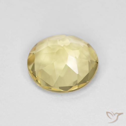 Berilo Amarelo Dijon muito claro Natural 1.45ct, Redondo, VVS
