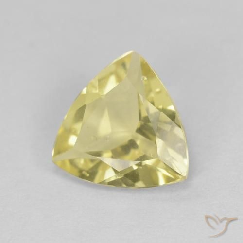 Berilo amarelo quente Natural 1.24ct, Trilhão, VVS-VS