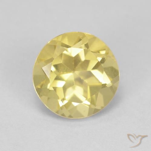 1.42ct Natural Amarelo claro Berilo, Redondo, VS