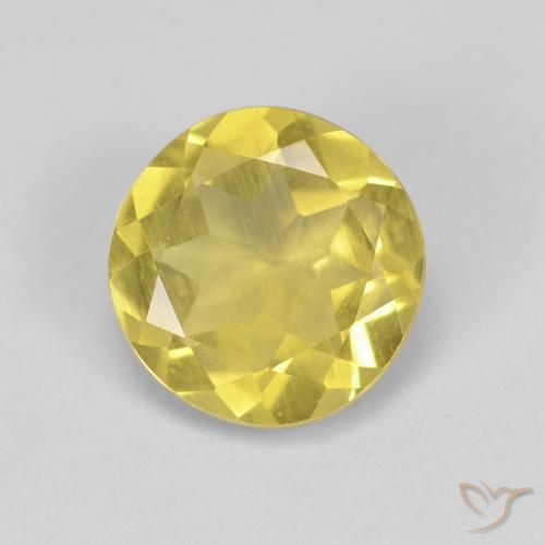 1.54ct Natural Amarelo claro mel Berilo, Redondo, VS