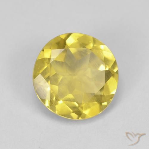 Berilo Amarelo claro mel Natural 1.54ct, Redondo, VS