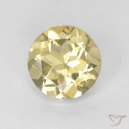 1.53ct Natural Amarelo Dijon muito claro Berilo, Redondo, VS