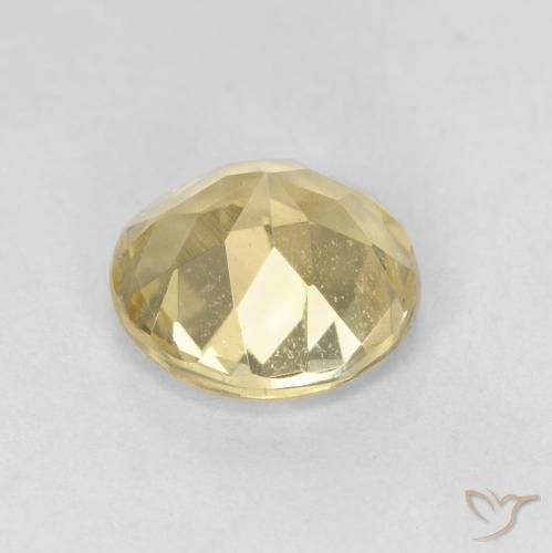 Berilo Amarelo Dijon muito claro Natural 1.53ct, Redondo, VS