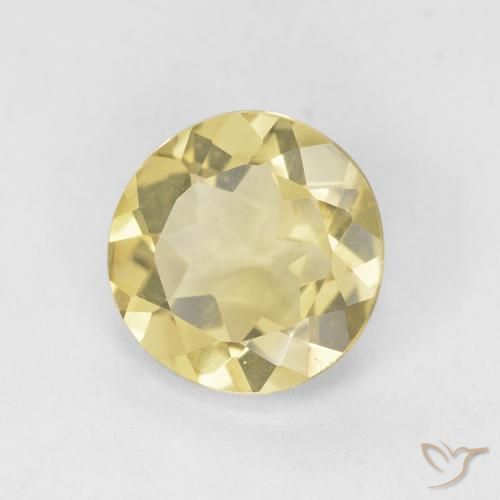 Berilo amarelo quente Natural 1.40ct, Redondo, VVS-VS