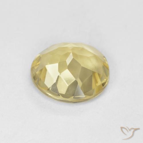 Berilo amarelo quente Natural 1.40ct, Redondo, VVS-VS