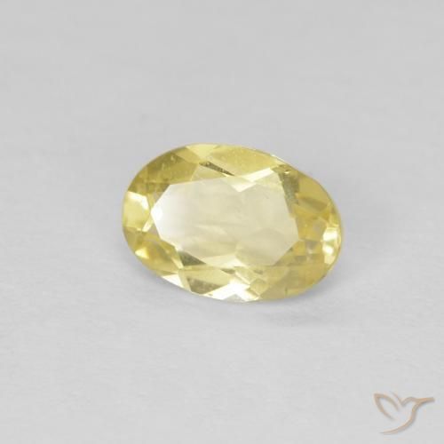 Berilo Amarelo Dijon muito claro Natural 0.64ct, oval, VS