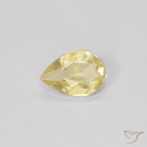 0.41ct Natural Amarelo Terroso Claro Berilo, Formato de pêra, VS