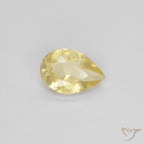 Berilo Amarelo Terroso Claro Natural 0.41ct, Formato de pêra, VS