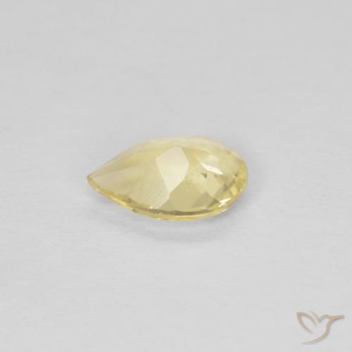 Berilo Amarelo Terroso Claro Natural 0.41ct, Formato de pêra, VS