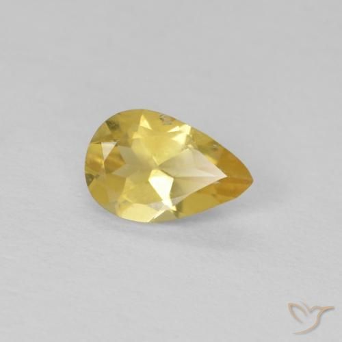 0.50ct Natural Laranja Dourada Berilo, Formato de pêra, VS