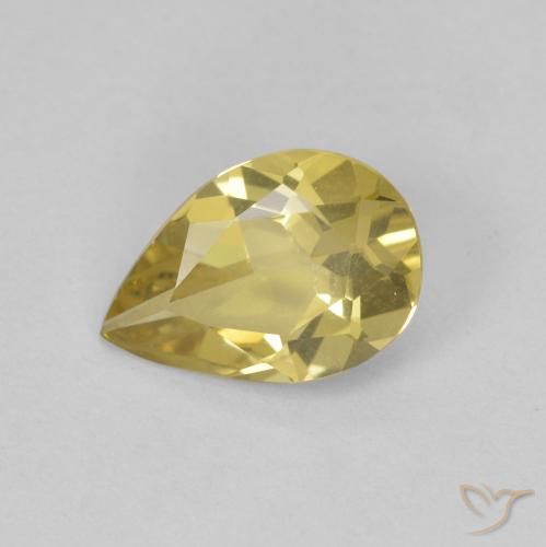 0.99ct Natural Amarelo Dourado Claro Berilo, Formato de pêra, VVS