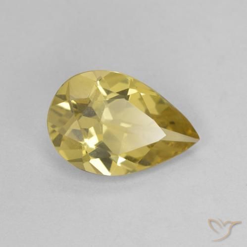 Berilo Amarelo Dourado Claro Natural 0.99ct, Formato de pêra, VVS