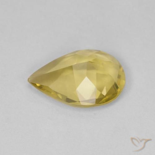 Berilo Amarelo Dourado Claro Natural 0.99ct, Formato de pêra, VVS