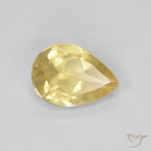 0.97ct Natural Luz Dourada Berilo, Formato de pêra, VVS