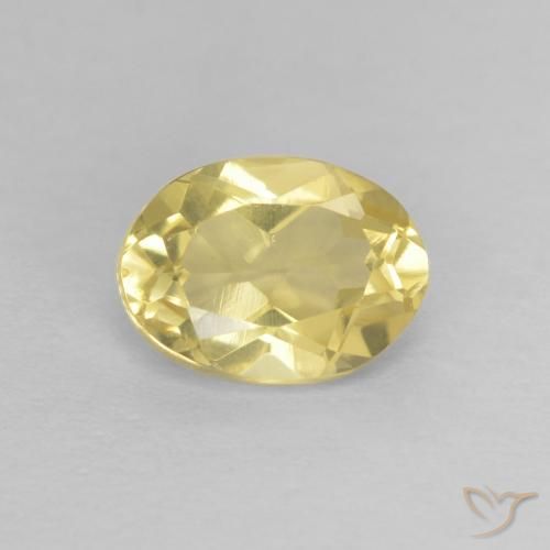 0.82ct Natural Amarelo Dijon muito claro Berilo, oval, VVS