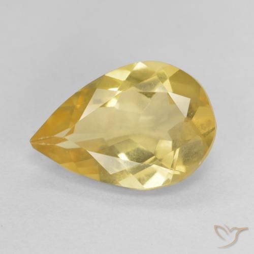1.39ct Natural Mel amarelo Berilo, Formato de pêra, VVS-VS
