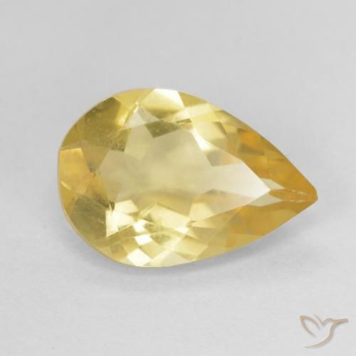 Berilo Mel amarelo Natural 1.39ct, Formato de pêra, VVS-VS