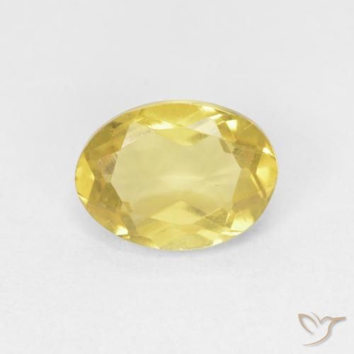 0.80ct Natural amarelo médio Berilo, oval, VVS-VS