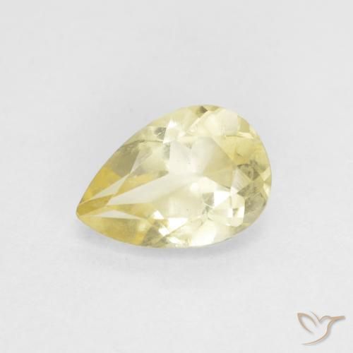 0.66ct Natural Amarelo Terroso Claro Berilo, Formato de pêra, VVS-VS
