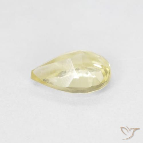 Berilo Amarelo Terroso Claro Natural 0.66ct, Formato de pêra, VVS-VS