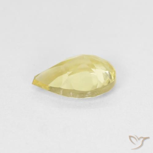Berilo Amarelo Terroso Claro Natural 0.77ct, Formato de pêra, VVS-VS