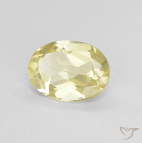 Berilo Amarelo Dijon muito claro Natural 1.17ct, oval, VVS-VS