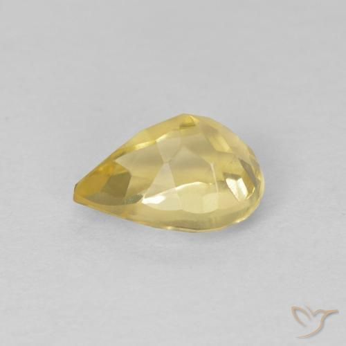 Berilo Luz amarela Natural 0.73ct, Formato de pêra, VVS-VS